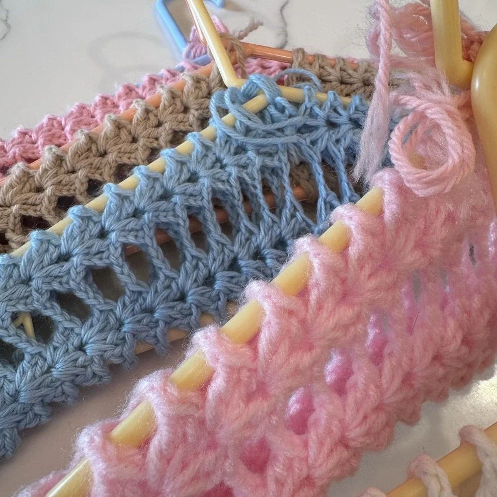 10 Vintage Handmade Crochet Clothes Hangers Colorful Yarn Cottage Core His & Her